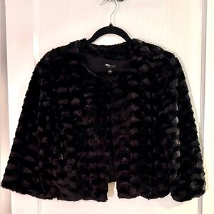 Ronni Nicole Black Teddy Jacket Luxurious Faux Fur